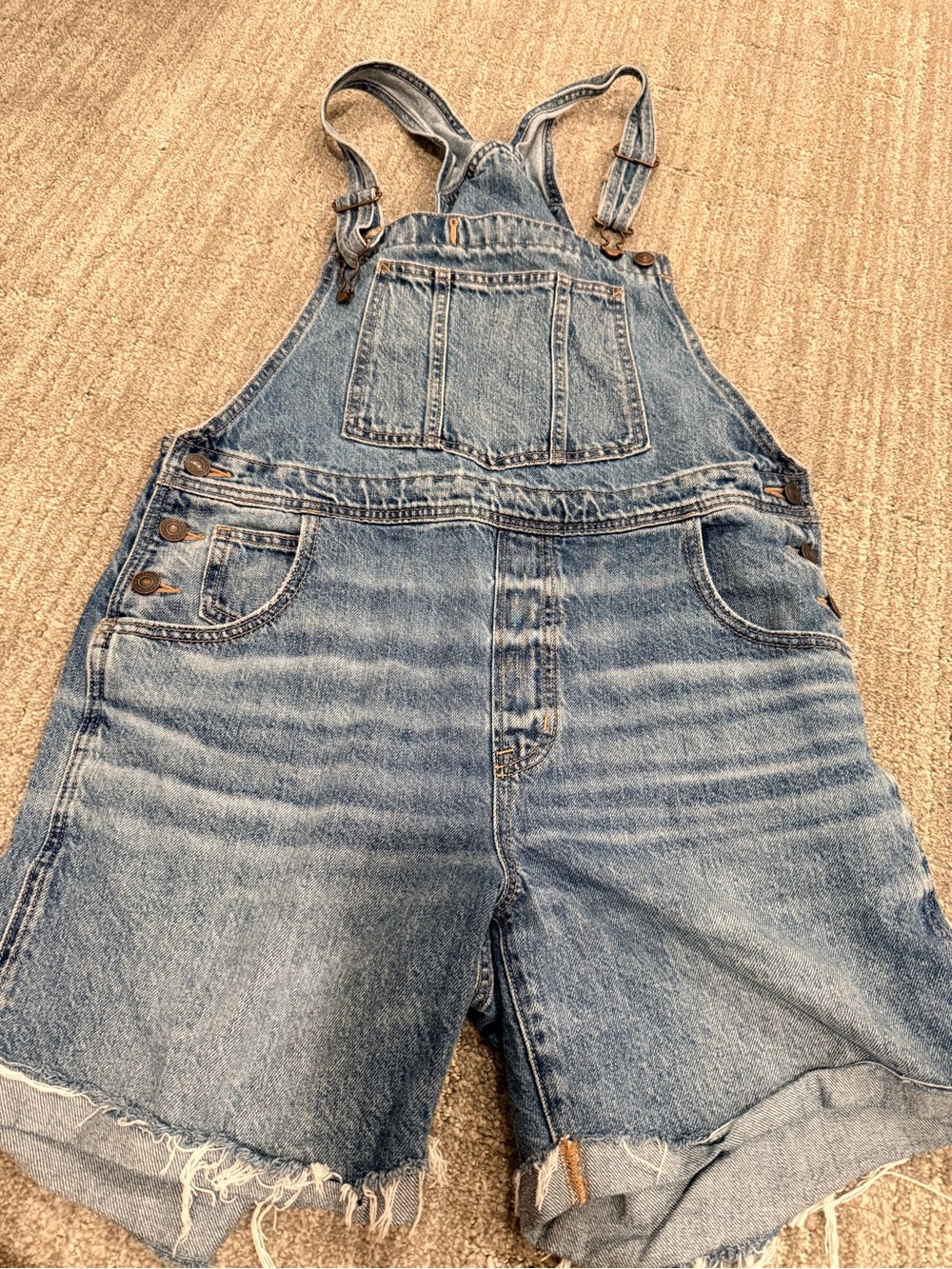 AE Blue Denim Short Overalls